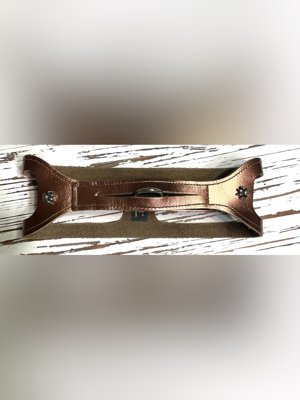 Metallic Bronze Step-in Choke Free Leather Harness 22 inches